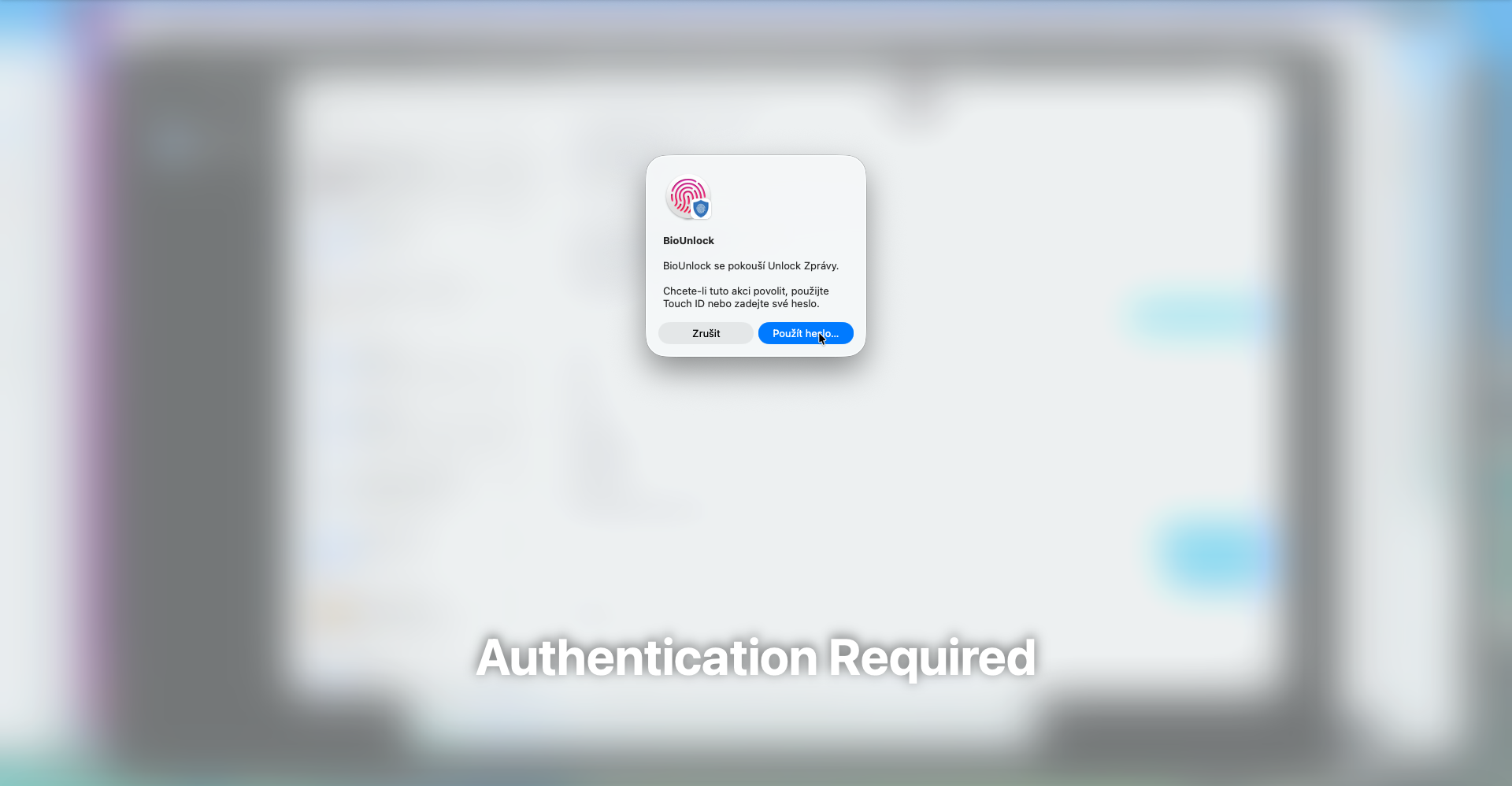 BioUnlock active secure lock screen overlay on macOS